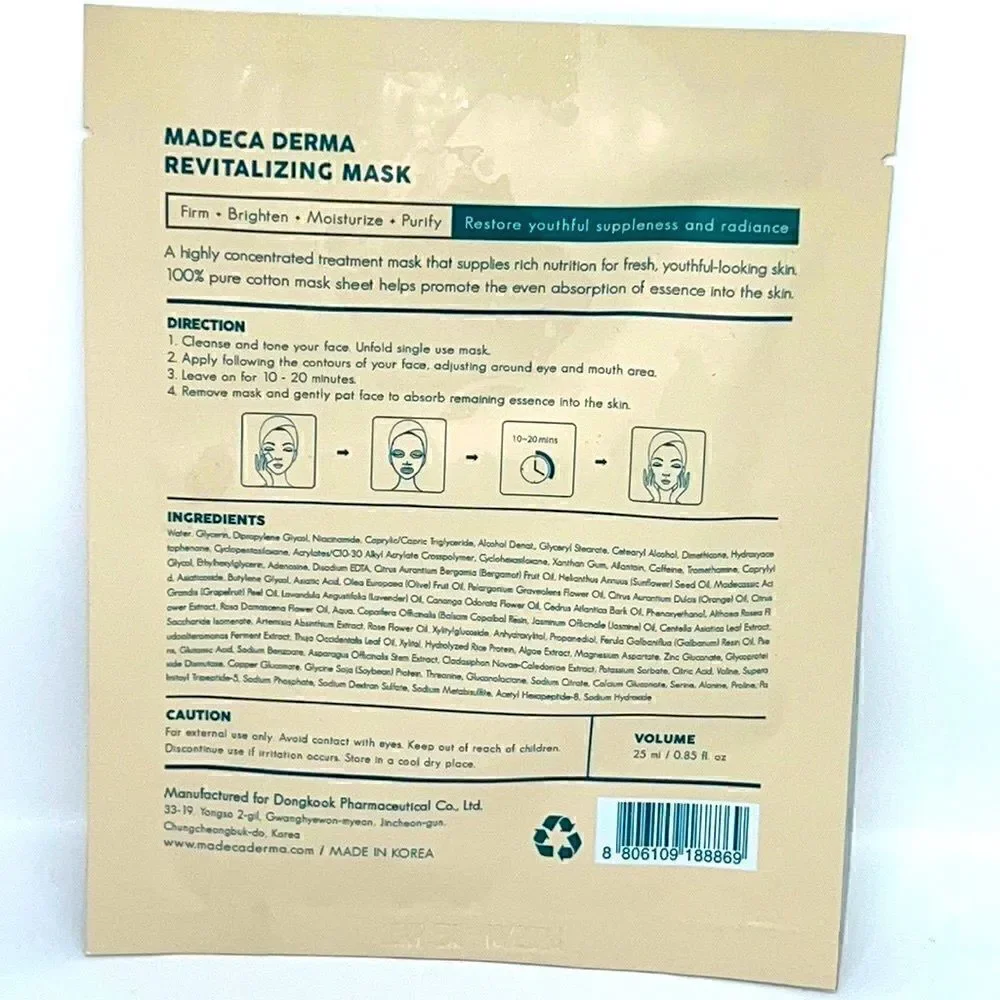 MADECA DERMA 100 % PURE COTTON REVITALIZING SHEET MASK - KBEAUTY